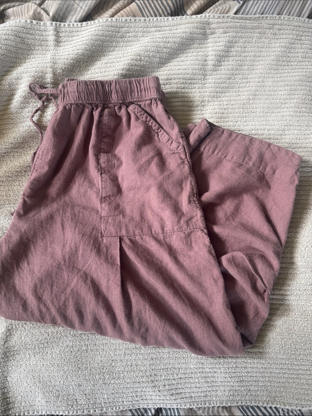 Free People Mauve Take Me With You linen trousers